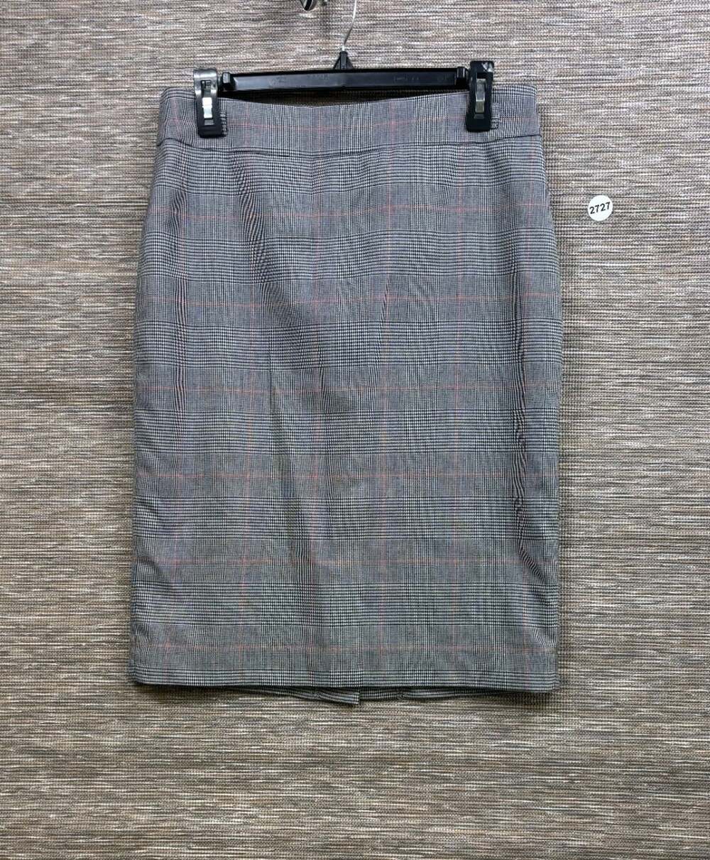 Chaps Plaid Pencil Skirt Womens Size 6 Black White Regular Straight Knee Length